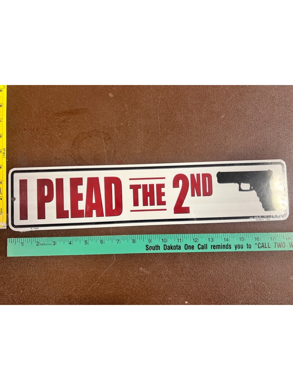 I Plead the 2nd Aluminum Sign 4x18 Second Amendment Gun Rights Wall Decor